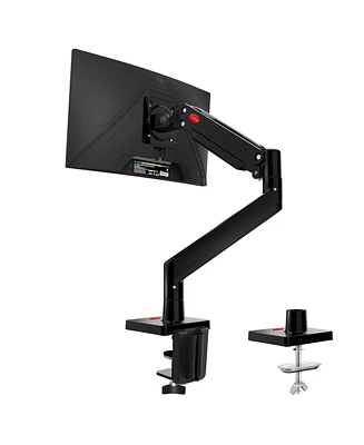 Z-edge MS05 Single Mount Stand Arm, Supports 22"- 40" monitors and 26 lbs, 360° Adjustable, VESAstandards 75x75mm/100x100mm,Clamp & Grommet Base