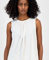 Anne Klein Women's Pleated Sleeveless Blouse