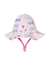 Infant Sunglasses Print Ruffle Back Rashguard w/Hat