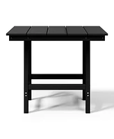 Outdoor Hdpe 36" Square Patio Dining Table with Umbrella Hole