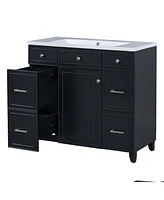 36" Vanity Set with Sink: Black Shaker, Soft Close