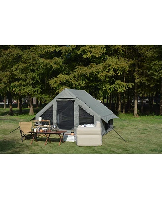 Inflatable Camping Tent: Easy Setup 4-Season Glamping for 4-6, Waterproof, Windproof, Portable