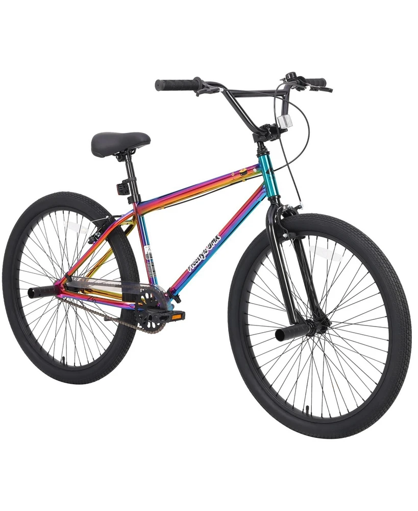 Freestyle Kids Bike Double Disc Brakes 26 Inch Single Speed Children's Bicycle for Boys Girls Age 12+ Years