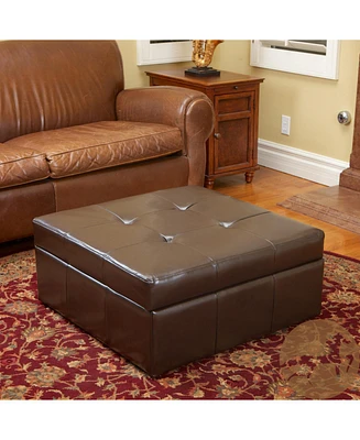 Contemporary Storage Ottoman with Tufted Waffle Stitch and Rolling Casters