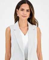Kasper Women's Striped Notched-Collar Vest