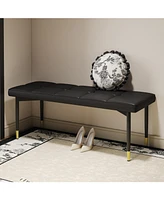 Multifunctional Black Shoe Bench, 47"x16