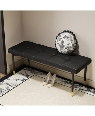 Multifunctional Black Shoe Bench, 47"x16