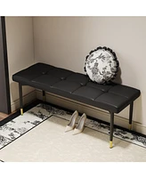 Multifunctional Black Shoe Bench, 47"x16