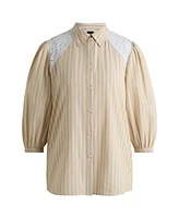 Boss by Hugo Women's Striped Regular Fit Blouse
