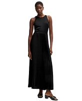 Boss by Hugo Women's Hammered Satin Plisse Maxi Dress