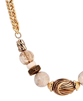 2028 Gold-Tone Riverstone Multi Bead Necklace