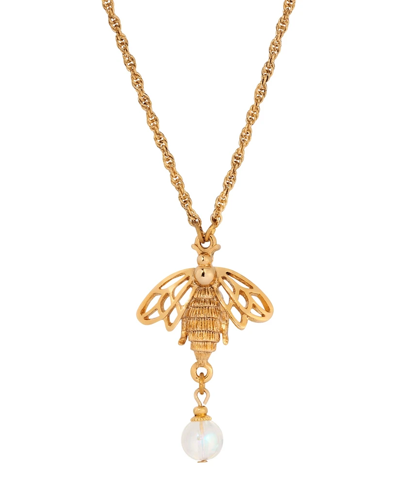 2028 Crystal Ab Bee Pendant Necklace