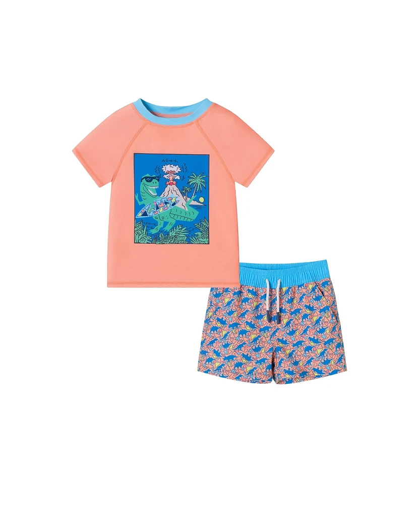 Toddler/Child Boys Dino Graphic Rashguard Set