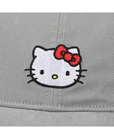 Hello Kitty Men's Embroidered Character White Unstructured Baseball Cap