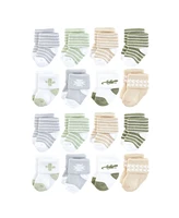 Hudson Baby Cotton Rich Terry Socks 16-Pack, Little Lizard, 0-6 Months