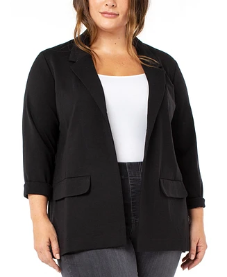 Liverpool Los Angeles Plus Cuffed Open-Front Blazer