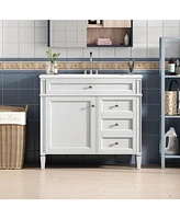 Modern Bathroom Vanity with Top Sink and Storage