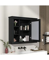 Wall Mounted Bathroom Cabinet with Mirror and 6 Shelves