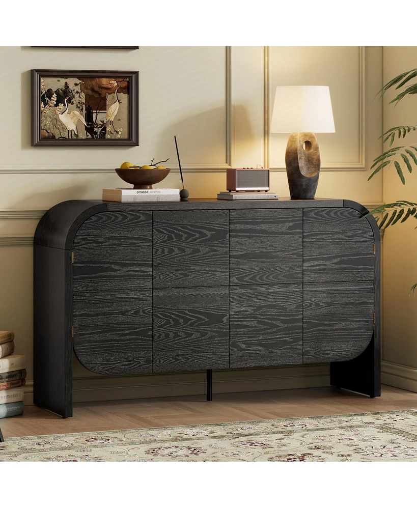 4-Door Sideboard with Rounded Corners