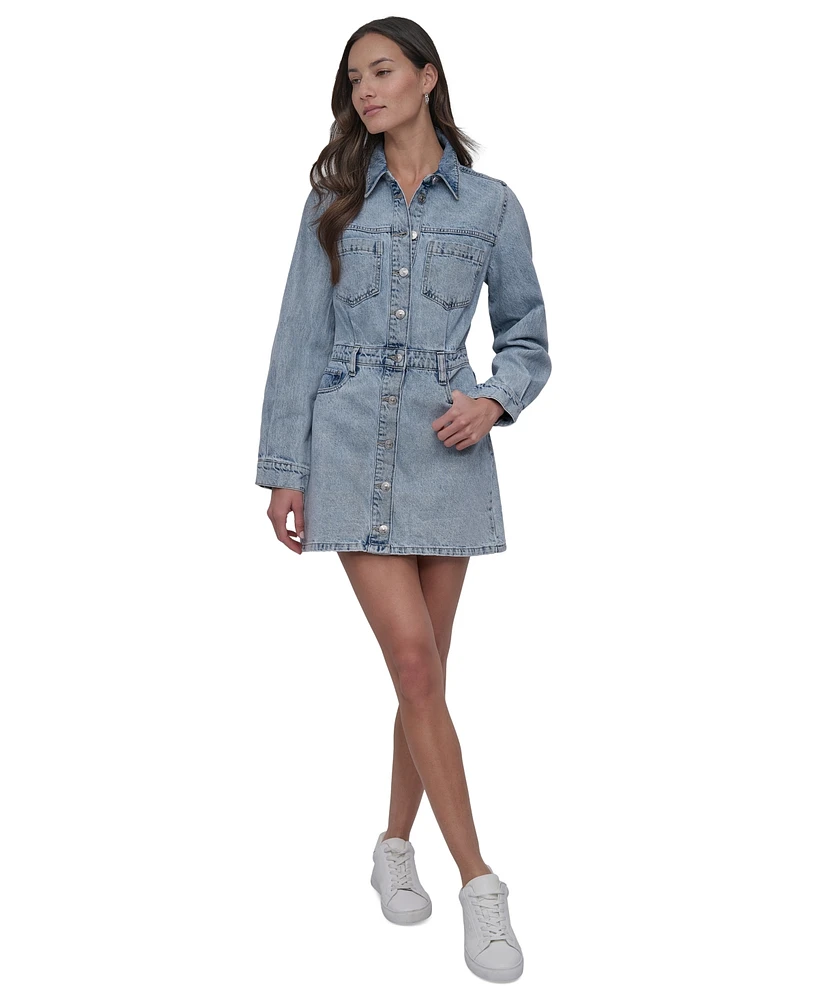 Dkny Jeans Women's Button-Down Long-Sleeve Denim Dress - Kyp