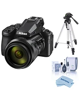 Nikon Coolpix P950 Digital Camera, Bundle with Takama Aluminum 3-Section Tripod with 3-Way Head, Cleaning Kit, Microfiber Cloth