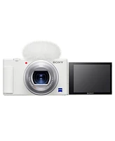 Sony Zv-1 Compact 4K Hd Digital Camera, White Bundle with 64GB Sd Card, Shoulder Bag, Extra Battery and Accessories