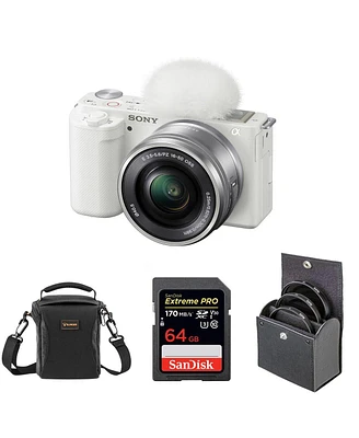 Sony Sony Zv-E10 Aps-c Mirrorless Interchangeable Lens Vlogging Camera with 16-50mm Lens, White