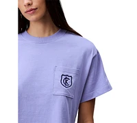 Calvin Klein Jeans Women's Monogrammed Logo Crest Boxy Cropped T-Shirt