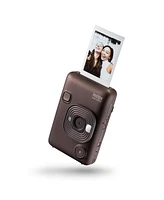 Fujifilm Instax Mini LiPlay Hybrid Instant Camera, Deep Bronze, Bundle with 20 Exposures Film Pack, 32GB Uhs-i microSDHC Memory Card and Shoulder Bag