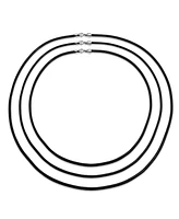 Bling Jewelry Black Leather Cord Necklace Sterling Silver Clasp 16, 20 and 24 Inch
