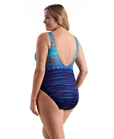 Longitude by Mimi Flamingo Just Shine Scoopback Highneck Modern Leg One Piece Swimsuit