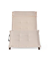 Midori Mahogany Wood Folding Lounge Chair with Cushion for Outdoor Comfort and Style