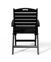 Hdpe Adjustable Highback Folding Patio Dining Chair