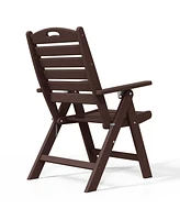 Hdpe Adjustable Highback Folding Patio Dining Chair