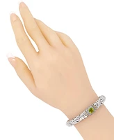 Devata Topaz & Bali Filigree Cuff Bracelet in Sterling Silver and 18K Gold Accents