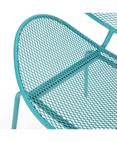 Modern Outdoor Mesh Shell Chair Set: Retro Comfort, Sleek Design