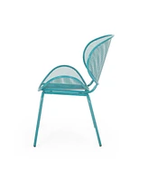 Modern Outdoor Mesh Shell Chair Set: Retro Comfort, Sleek Design