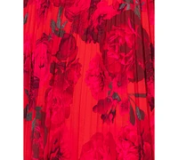 Betsy & Adam Plus Floral-Print Pleated Dress