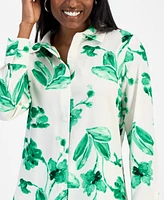Bar Iii Women's Printed Button-Front Blouse, Exclusively at Macy's