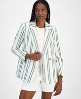 Bar Iii Women's Striped One-Button Blazer, Exclusively at Macy's