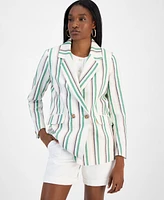 Bar Iii Women's Striped One-Button Blazer, Exclusively at Macy's