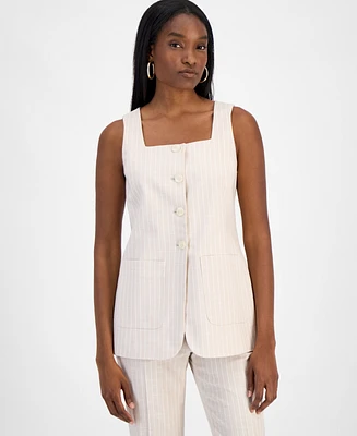Bar Iii Women's Striped Square-Neck Vest, Exclusively at Macy's