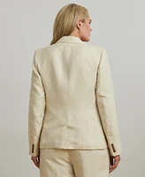 Lauren Ralph Plus Linen-Blend Twill Blazer