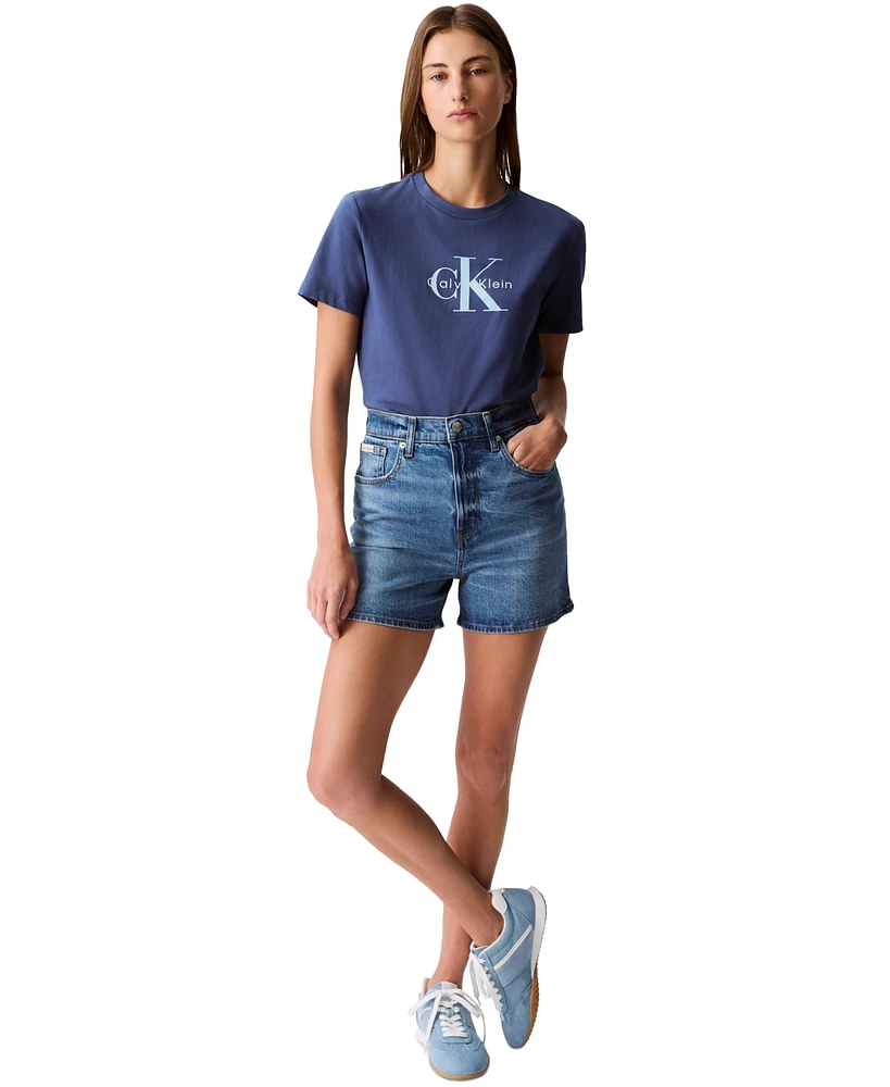 Calvin Klein Jeans Women's High-Rise Cotton Denim Shorts