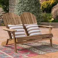 Acacia Wood Outdoor Adirondack Loveseat: Timeless Style and Comfort