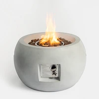 24" Graphite Outdoor Propane Fire Pit Table with Cover and Lava Rocks