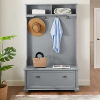 Modern Hall Tree with Storage Bench & Hooks