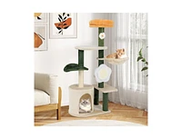 Modern Cat Tree with Plush Top Perch Stylish & Cozy Kitty Tower for Indoor Cats