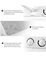 20 lbs Compact Twin Tub Washing Machine for Home Use