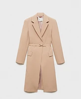 Mango Women's Belted Woolen Coat